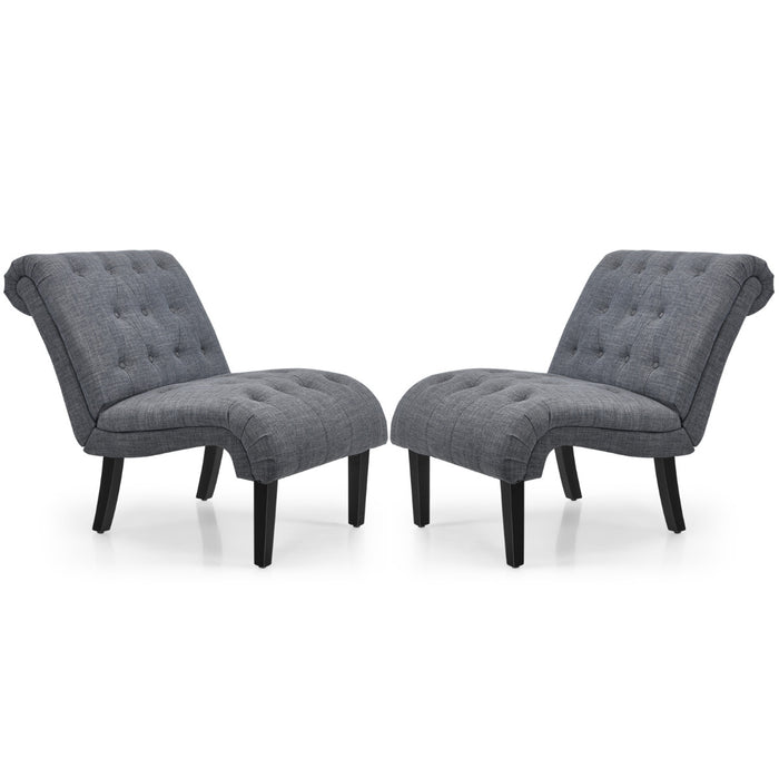 Armless Accent Chair Modern Leisure Chair Set of 2-