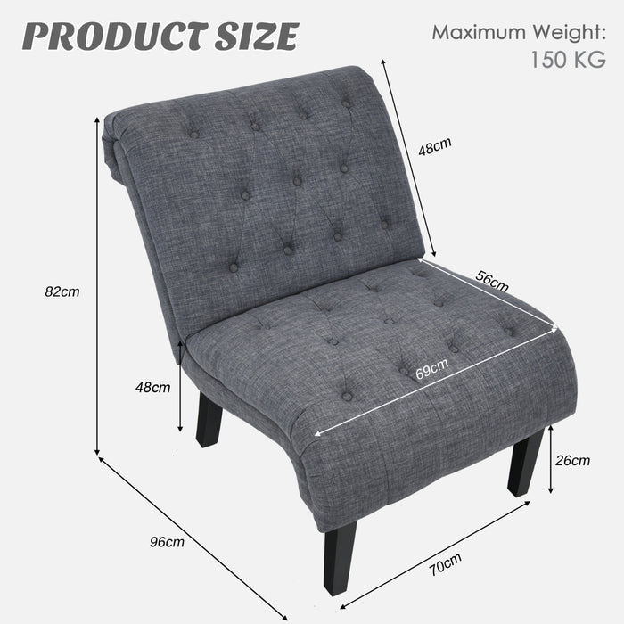 Armless Accent Chair Modern Leisure Chair Set of 2-