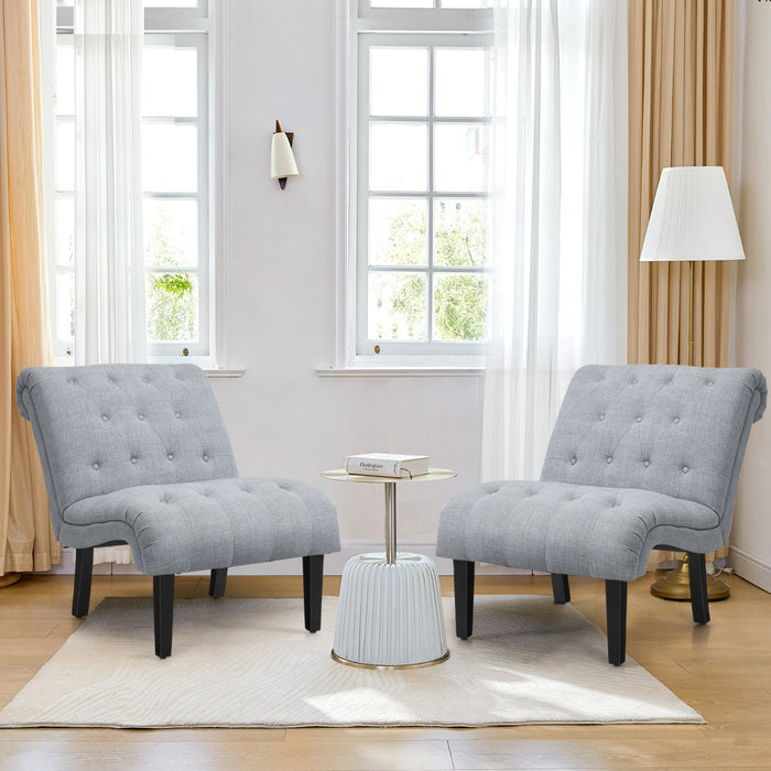 Armless Accent Chair Modern Leisure Chair Set of 2-