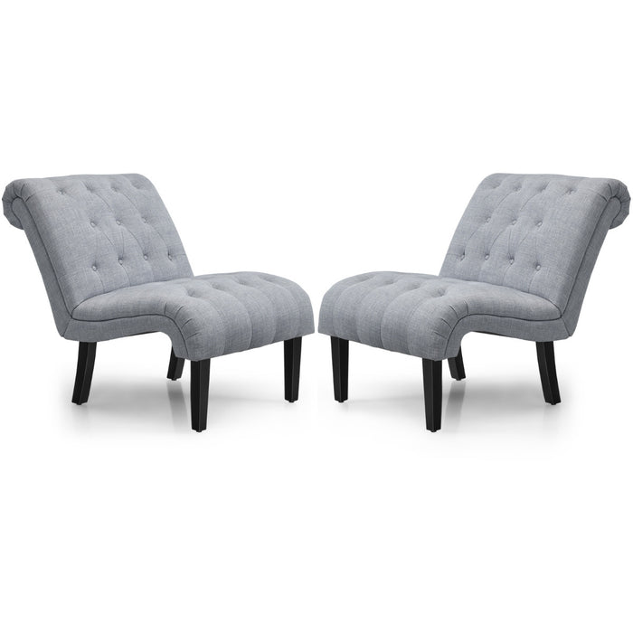 Armless Accent Chair Modern Leisure Chair Set of 2-