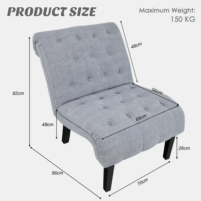 Armless Accent Chair Modern Leisure Chair Set of 2-