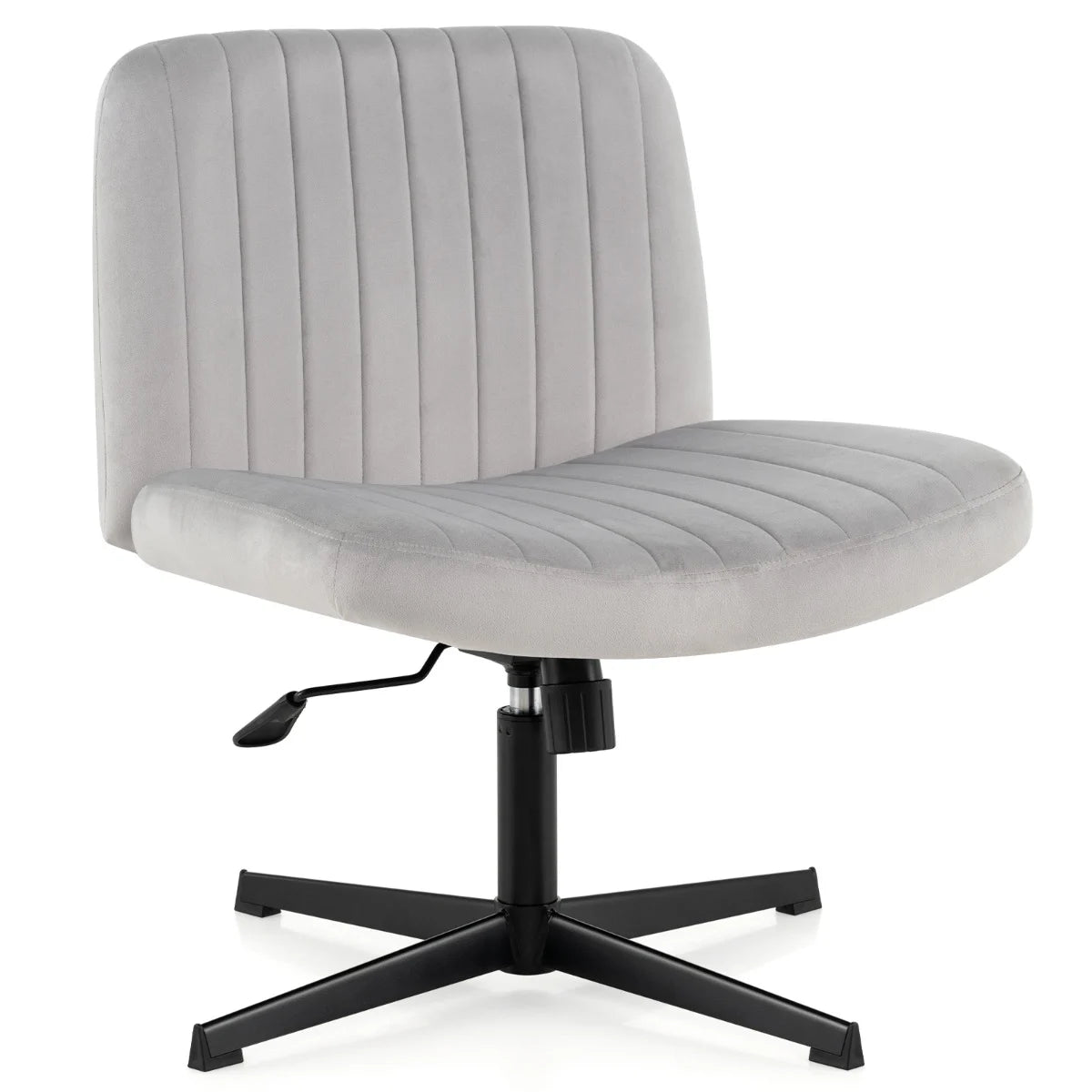 Armless Cross Legged Desk Chair with Wide Seat-