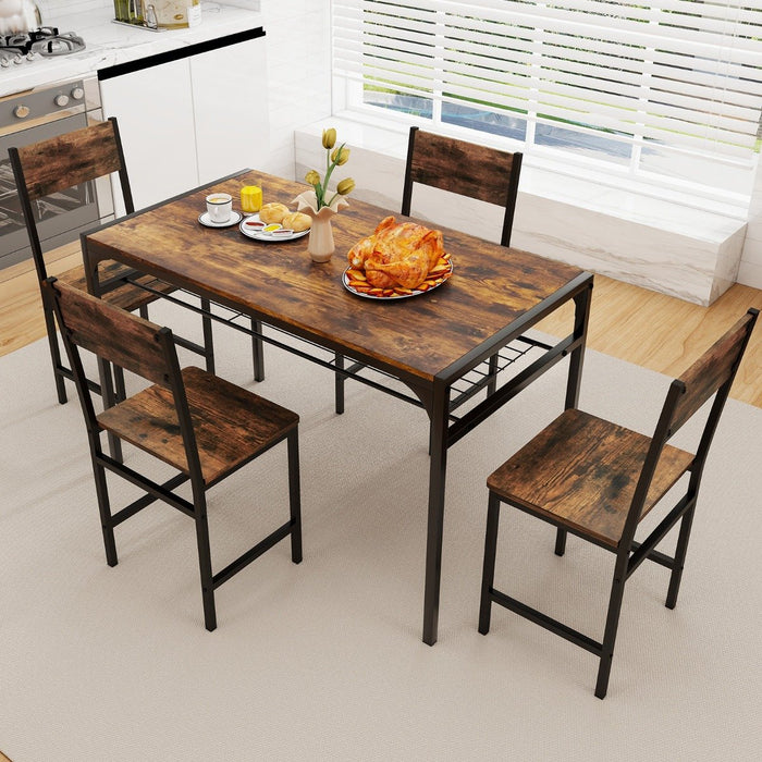 Armless Dinner Chairs Set of 2 with Metal Legs and Slanted Back-
