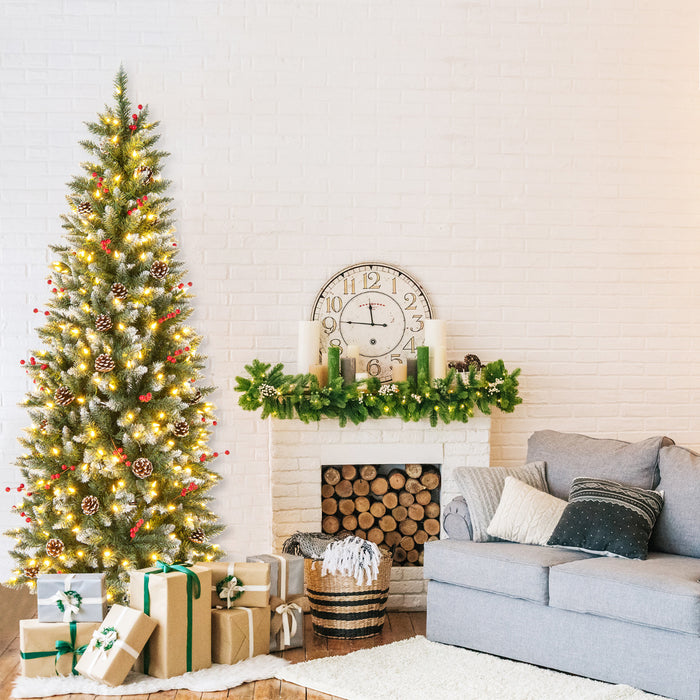 Artificial Christmas Tree with Branch Tips and Natural Pine Cones-