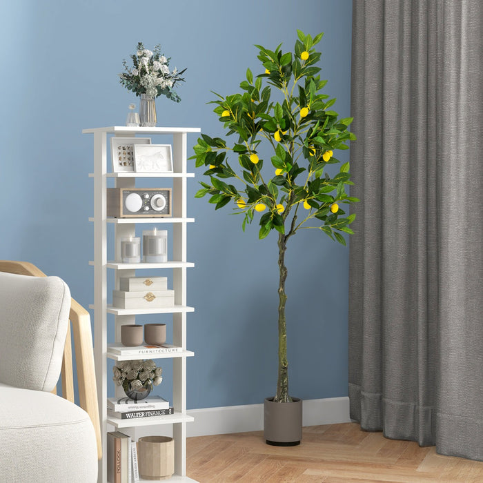 Tall Fake Lemon Plant - 80/120/160cm, Comes with Lemon Fruits and Cement Pot - Ideal Decor for Home and Office