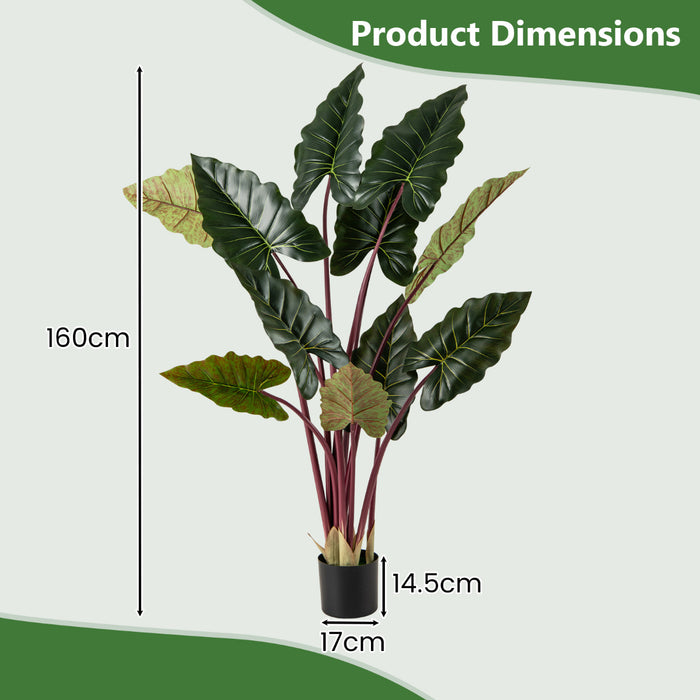 Artificial Rainbow Taro Tree 160cm Tall Fake Pre-potted Plant-
