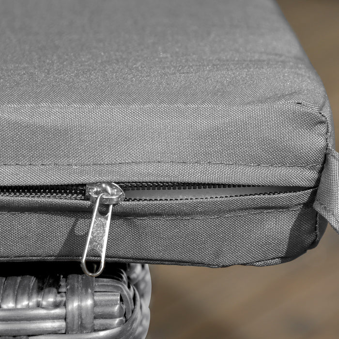 Outsunny Set of Four Armless Rattan Garden Chairs - Dark Grey