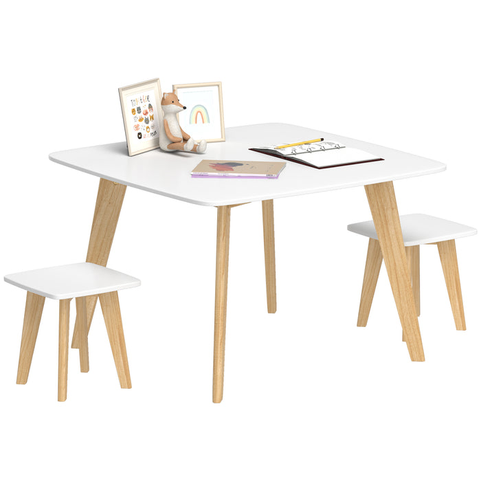 AIYAPLAY Kids Table and Chair Set, 3 Pieces Toddler Furniture Set for Playroom, Bedroom, Boys and Girls Aged 3-8 Years | Aosom UK