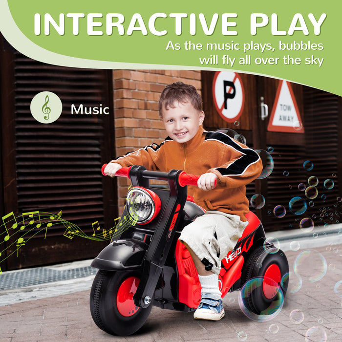 AIYAPLAY Foot To Floor Sliding Kids Ride On Car with Music, Bubble, for Toddler from 2 to 5 Years Old - Black | Aosom UK