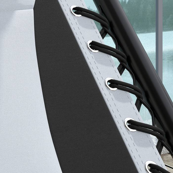 Outsunny Zero Gravity Lounger Chair Set of 2, Folding Reclining Patio Chair with Shade Cover, Cup Holder, Soft Cushion and Headrest for Poolside, Camping, Light Grey