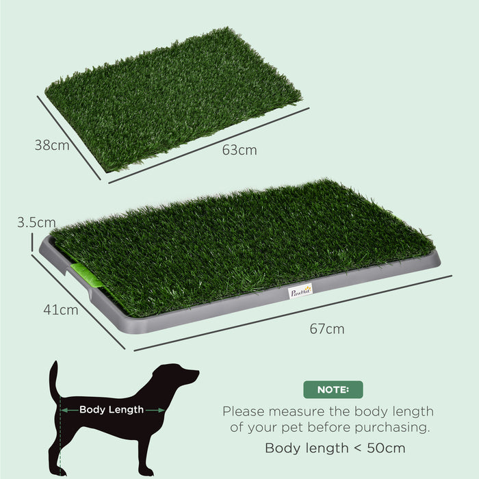 Artificial Grass Pet Potty - Dual Pack Indoor/Outdoor Dog Training System with Tray, 67 x 41cm - Ideal for Puppy Toilet Training & Small Space Solutions