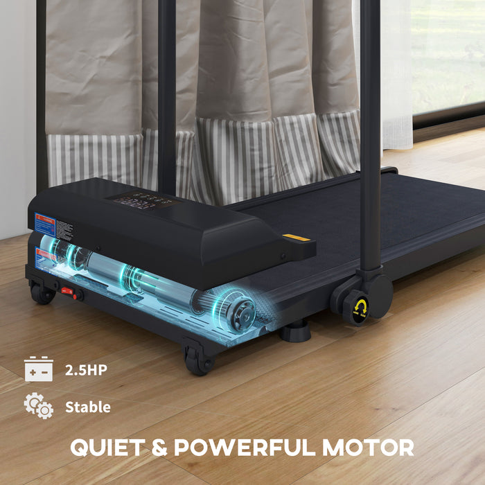 HOMCOM 2.5HP Walking Pad Treadmill, Folding Under Desk Treadmill Walking Machine, 1-10KM/H, with Remote Control