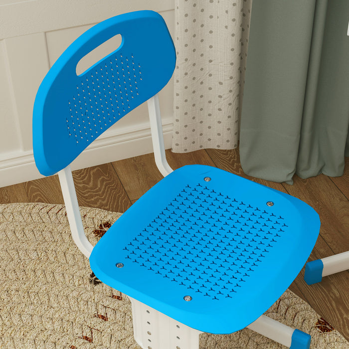 HOMCOM Kids Adjustable Desk and Chair Set, Book Stand, Pen Slot - Blue | Aosom UK