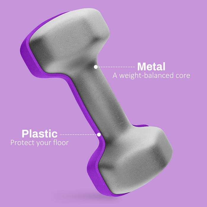 Hexagonal Dumbbells 2-Pack - 4kg Each with Non-Slip Grip, Home Gym Equipment, Purple - Ideal for Strength Training and Fitness Enthusiasts