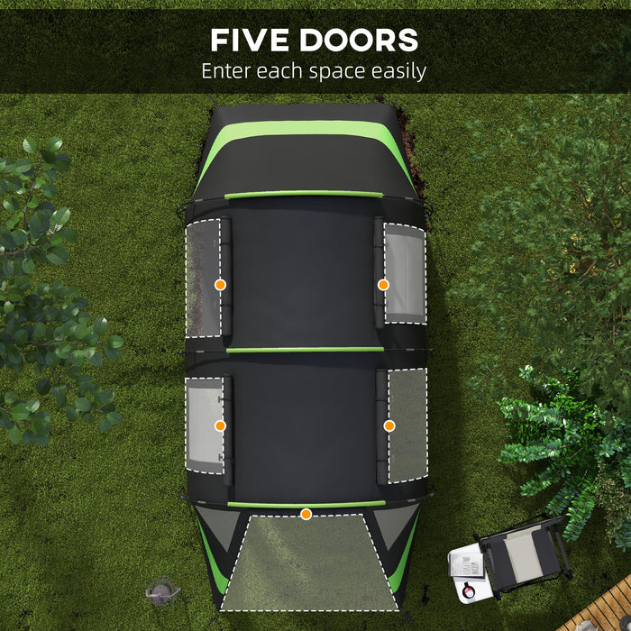 4-5 Person Blackout Camping Tent - Bedroom & Living Room, 3000mm Waterproof for Fishing, Hiking, Festivals - Ideal Shelter for Outdoor Enthusiasts