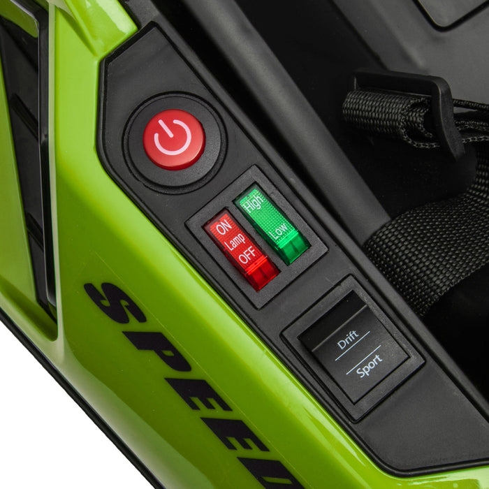 Kids' 24V Electric Green Go Kart - Adjustable Seat, Suitable for Ages 6-12 - Ideal Outdoor Racing Toy for Young Drivers