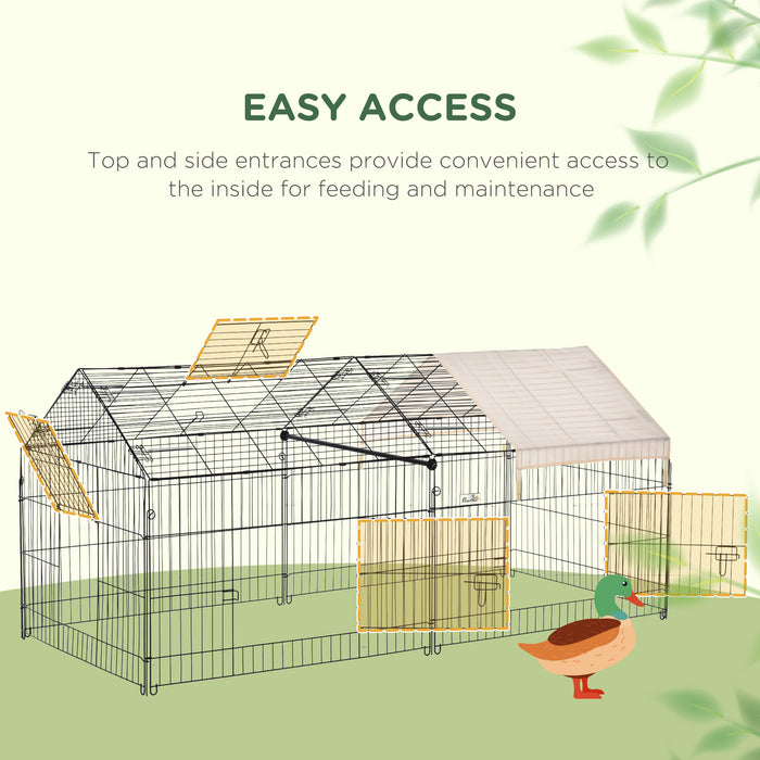 PawHut Small Animal Cage with Cover for Bunny, Chinchilla, Guinea Pig, Beige