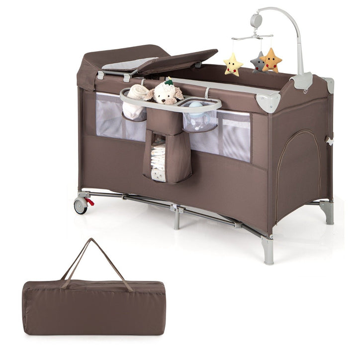 5-In-1 Baby Bassinet Crib Bedside Sleeper Nursery Center-