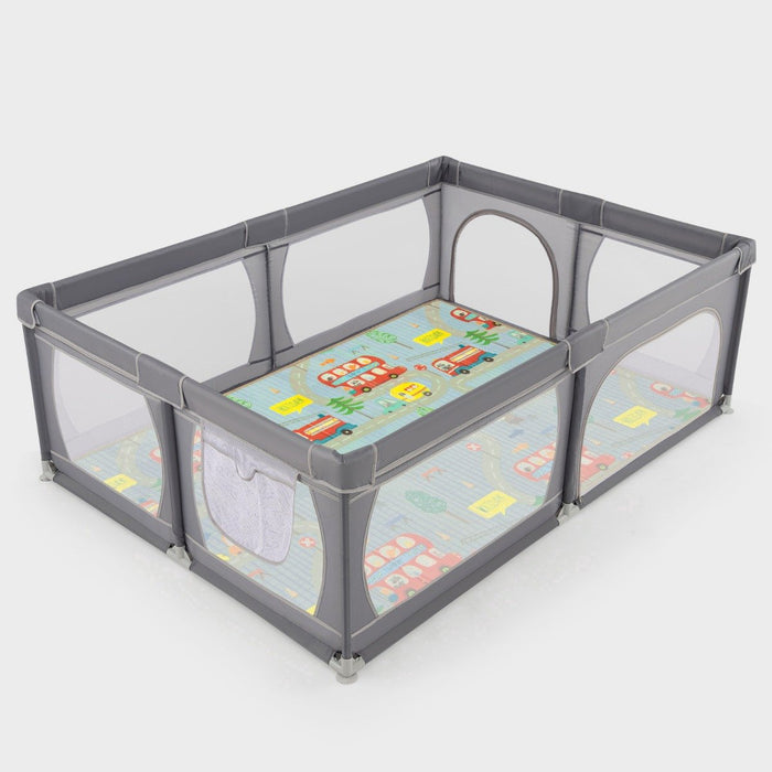 Baby Playpen with Mat and 4 Pull Rings -