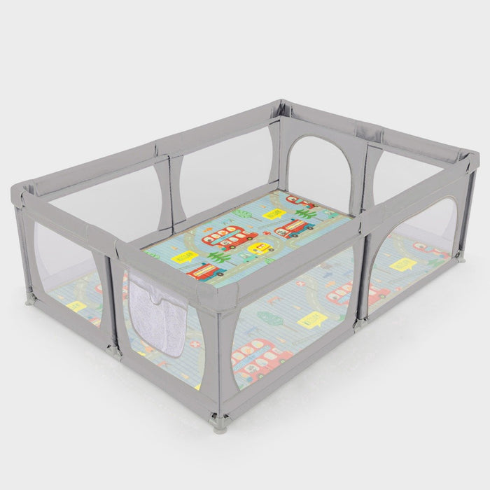 Baby Playpen with Mat and 4 Pull Rings -