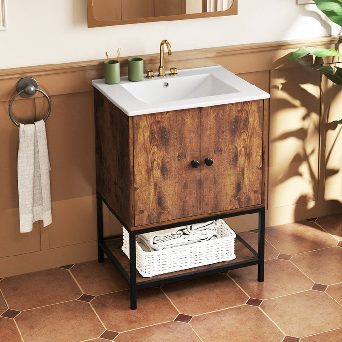 Bathroom Vanity Unit with Basin and Ceramic Sink-