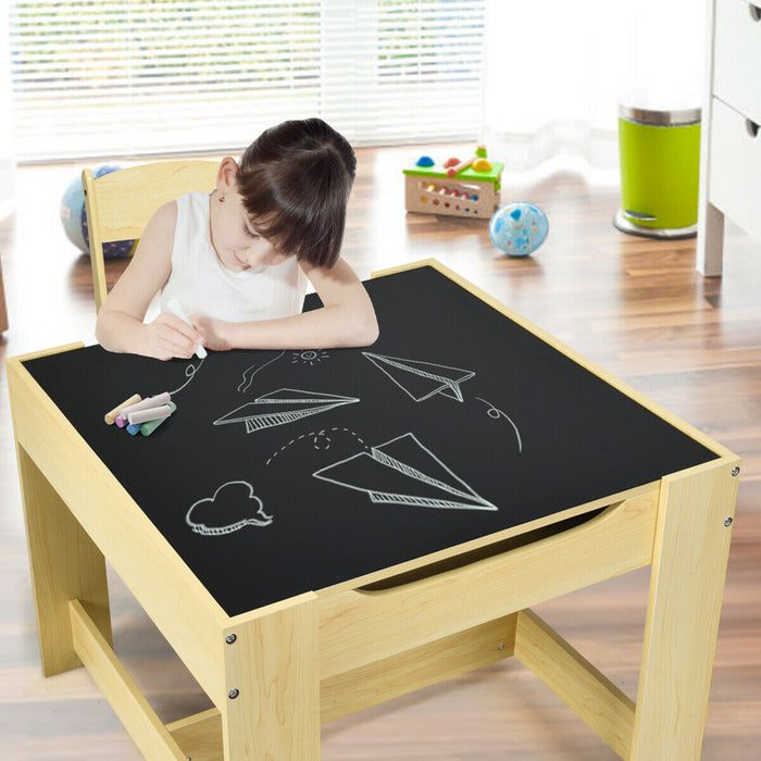Children's Table and Chair Set with Storage Boxes-