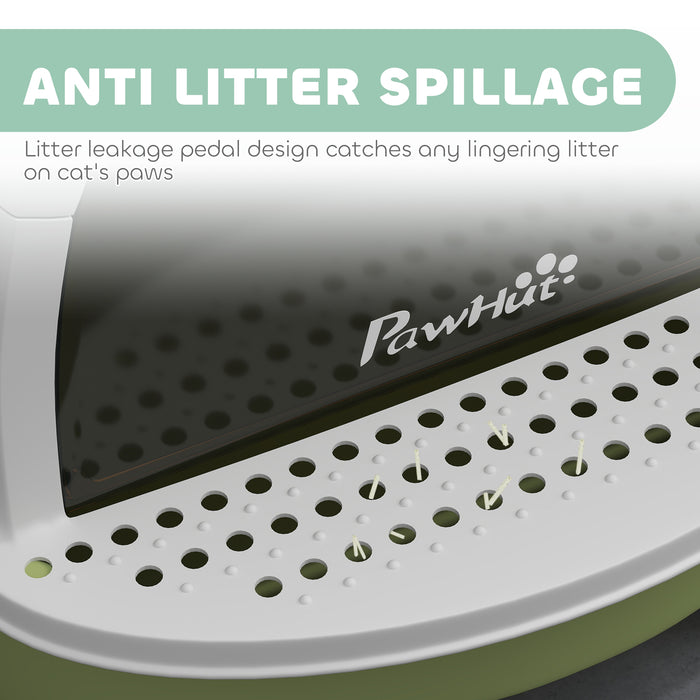PawHut Enclosed Cat Litter Box w/ Pull-Out Drawer, Scoop, Deodorising Bags for Odour Control, Privacy, Portable, Easy to Clean