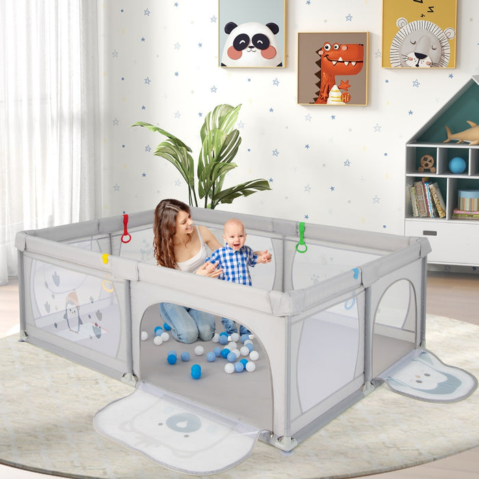 Playpen for Babies and Toddlers - 206x147 cm Size with 50 Ocean Balls - Ideal for Safe and Fun Playtime