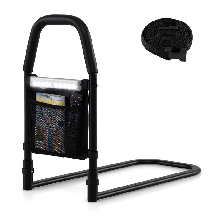 Bed Rails with Motion Sensor Light and Storage Pocket for Elderly Adults-