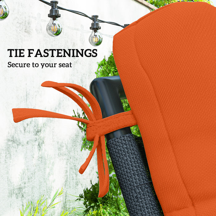 Outsunny Set of Two Padded Outdoor Seat Cushions - Orange
