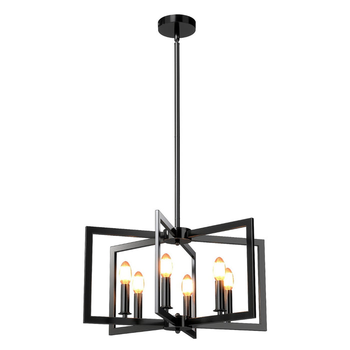 6-Light  Farmhouse Chandelier with Adjustable Height-