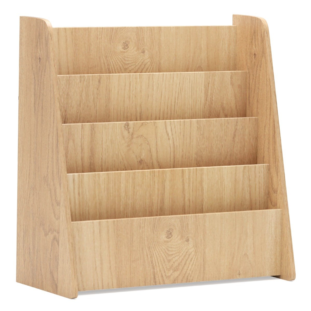 4-Tier Kids Bookshelf with Deep Compartments for Kids Bedroom-Natural