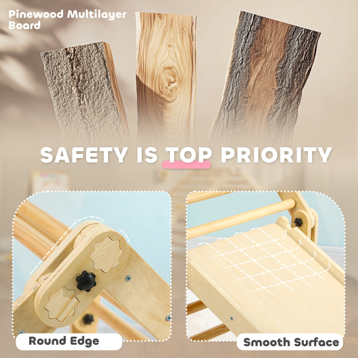 AIYAPLAY 3 in 1 Kids Climbing Set Indoor with Sliding Ramp, Foldable design, Gift for 2-6 Years Old