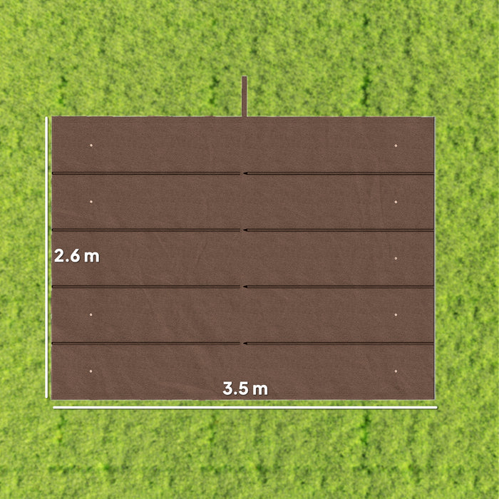 Outsunny Retractable Pergola Cover, 3.5 x 2.6 m Replacement Canopy Fabric for 4 x 3 m Frame, Roof Top Only, Brown
