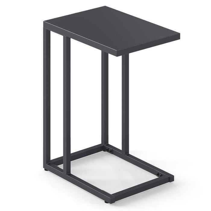 Modern Industrial Metal End Table with Adjustable Foot Pads-