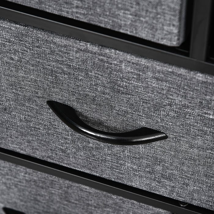 HOMCOM Chest of Drawers with 8 Foldable Drawers, 3-Tier Fabric Bedroom Dresser, Clothes Storage Unit for Bedroom Living Room, Dark Grey