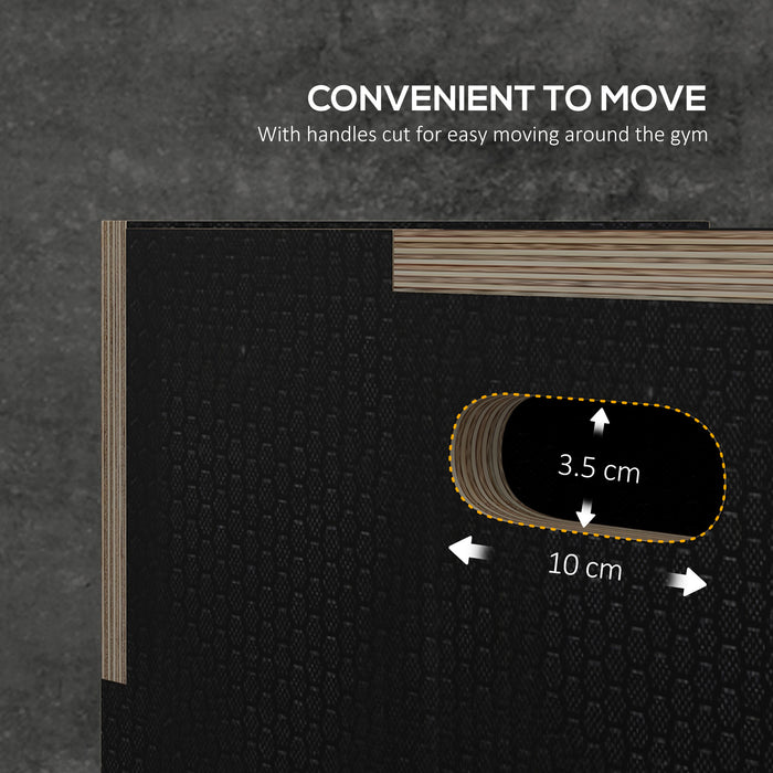 3-in-1 Wooden Plyo Box - Anti-Slip Plyometric Jump Platform with Handle Openings, 41/51/61cm - Ideal for Home Gym Workout & Training Sessions