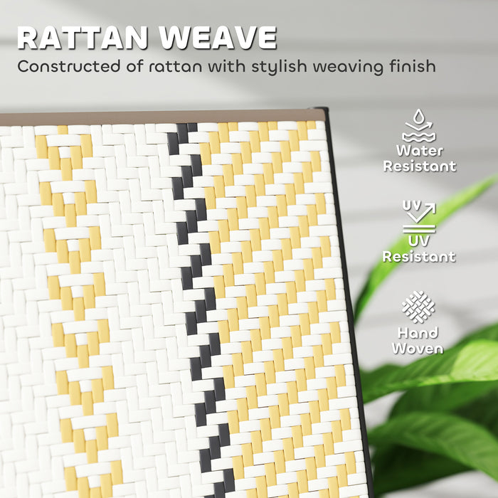 Outsunny Outdoor Rattan Folding Chair with 5-Position Adjustable Backrest, Wicker Garden Dining Chair with Wide Armrest, Set of 2 for Patio, Terrace, Balcony, Orange