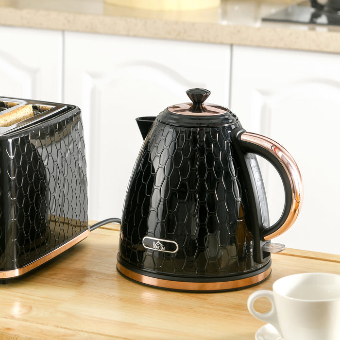 HOMCOM Electric Kettle, 1.7L, Fast Boil, 3kW Water Kettle with Removable Washable Anti-scale Filter, Auto Shut-off, 360° Swivel, BPA Free, Black
