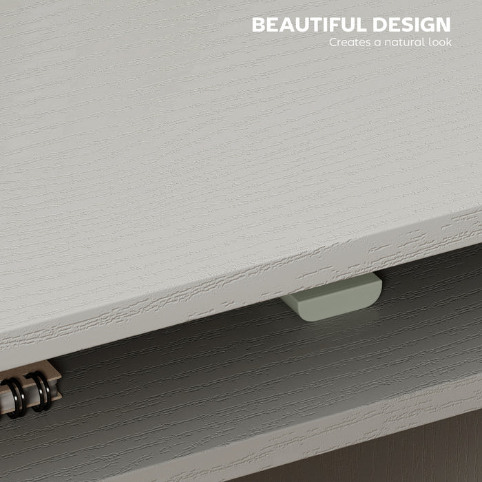 HOMCOM Modern Computer Desk, Home Office Table, Small Writing Desk with Storage Shelf, 90 x 50cm, Grey