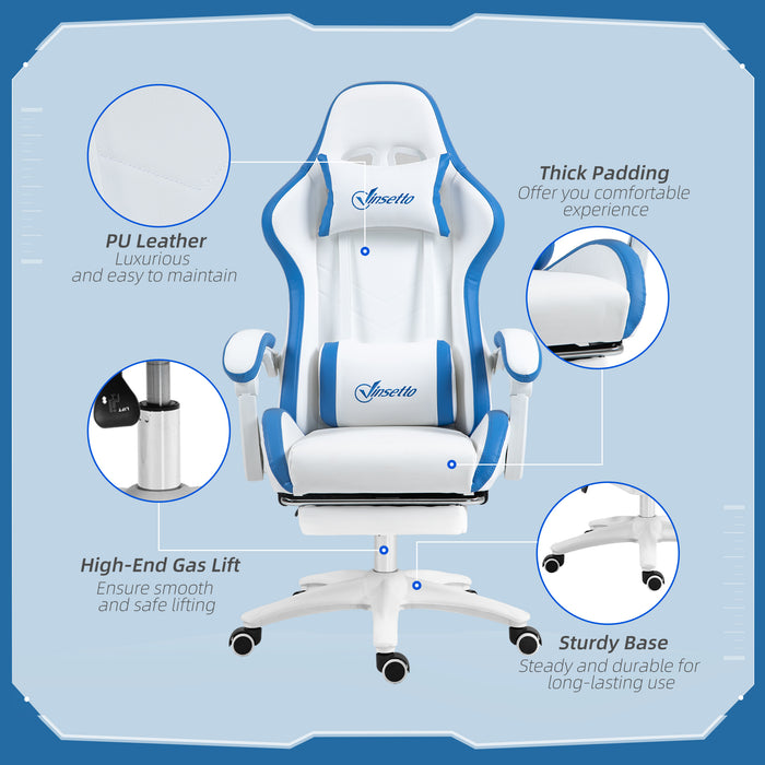 Racing Gaming Chair Model X150 - Ergonomic Reclining PU Leather Chair with Swivel, Footrest, and Lumbar Support - Ideal for Gamers and Home Office Comfort