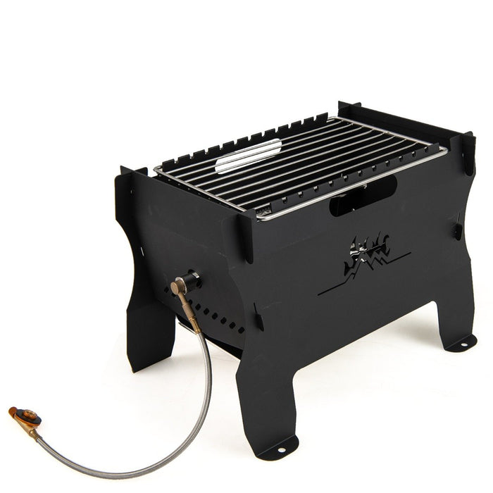 2-in-1 Camping Grill with Stainless Steel Grate and Carrying Bag-