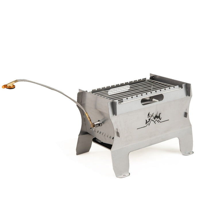 2-in-1 Camping Grill with Stainless Steel Grate and Carrying Bag-