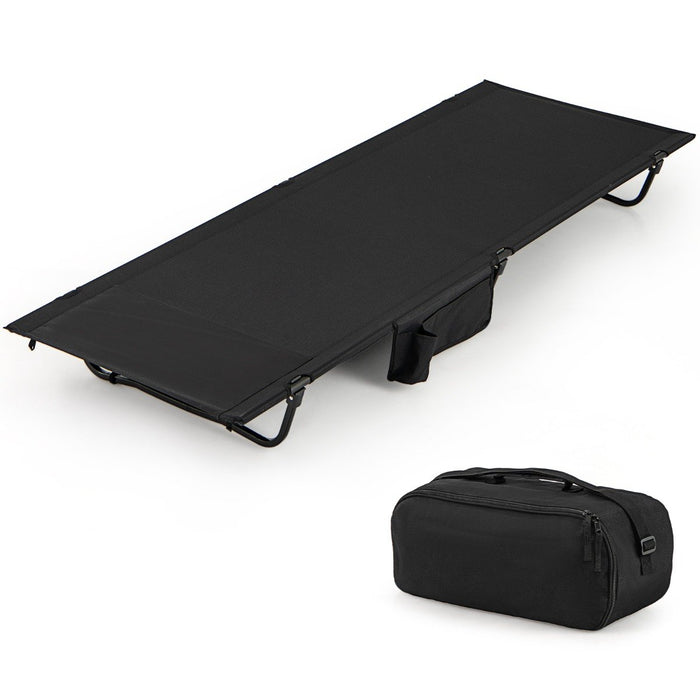 Ultralight Camping Cot for Adults with Side Pocket-