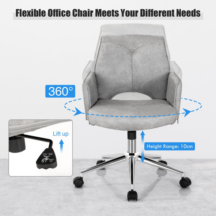 Swiwal Tufted Office Chair Height Adjustable Faux Leather-