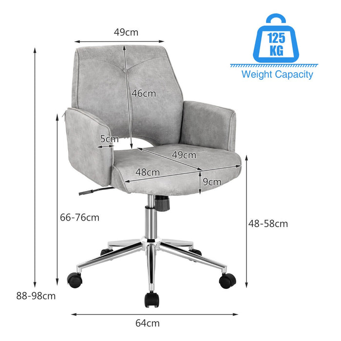 Swiwal Tufted Office Chair Height Adjustable Faux Leather-