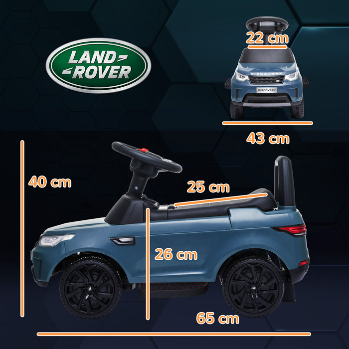 AIYAPLAY 2 in 1 Land Rover Licensed 6V Kids Electric Ride On Car Sliding Car w/ Headlights Music, for 18-60 Months Light Blue | Aosom UK