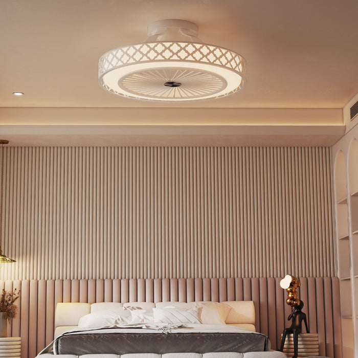 19 Inches Ceiling Fan with 3000-6500K Dimmable LED and 6 Wind Speeds & Timer-White
