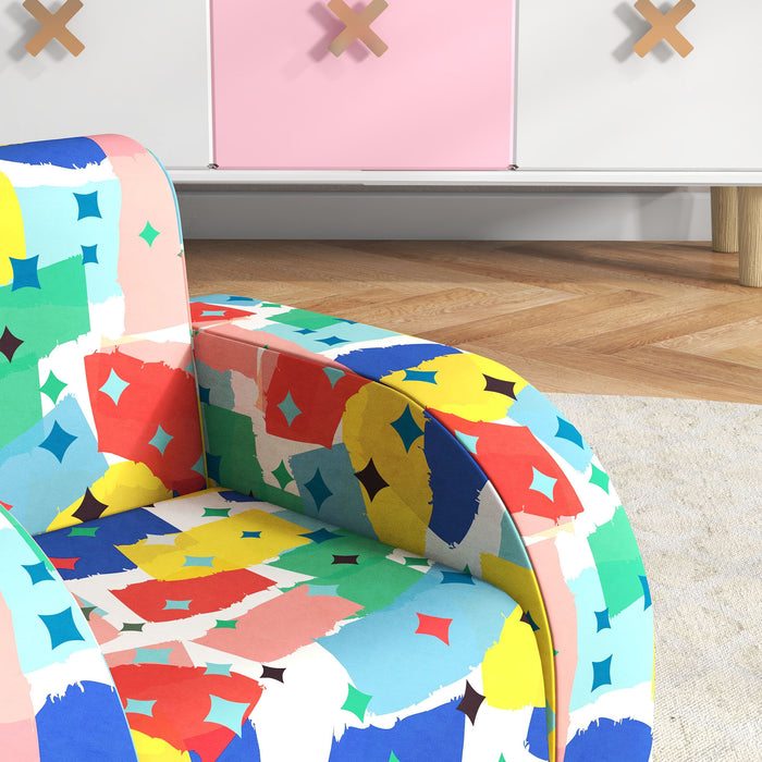 Foldable Snuggle Toddler Chair - Soft Sponge, Bedroom & Playroom Furniture for Kids - Designed for Ages 18 Months to 3 Years, Colorful Design