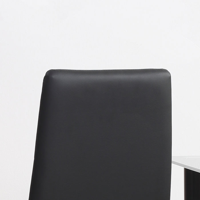 HOMCOM Set of 4 Faux Leather Dining Chairs - Black